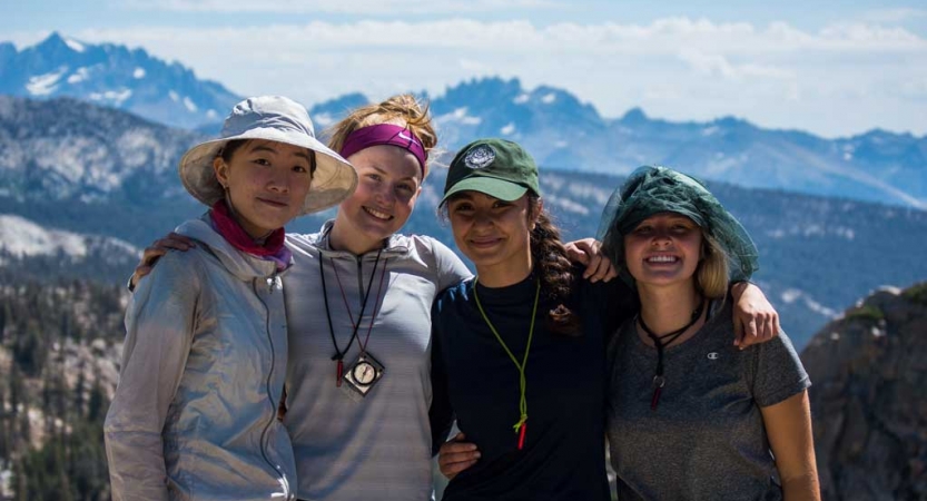 girls learn backpacking skills in california